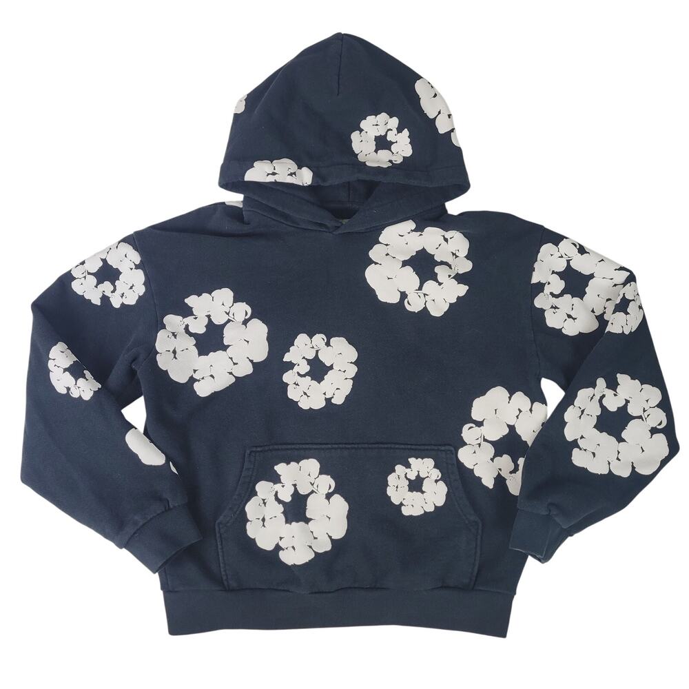 DENIM TEARS African Diaspora Goods Black Cotton Pullover Hoodie Women's Sz M